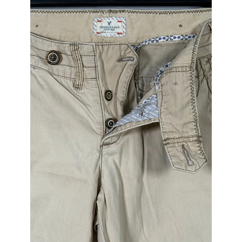 American Eagle Outfitters Cargo Pants Khaki Womens Size 10 Button Fly